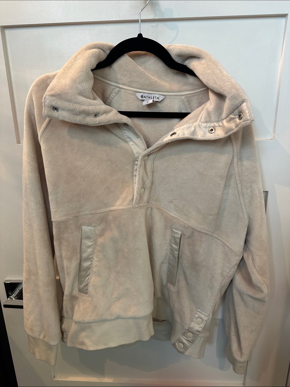 Athleta Sandstone Fleece Snap-Hood Pullover